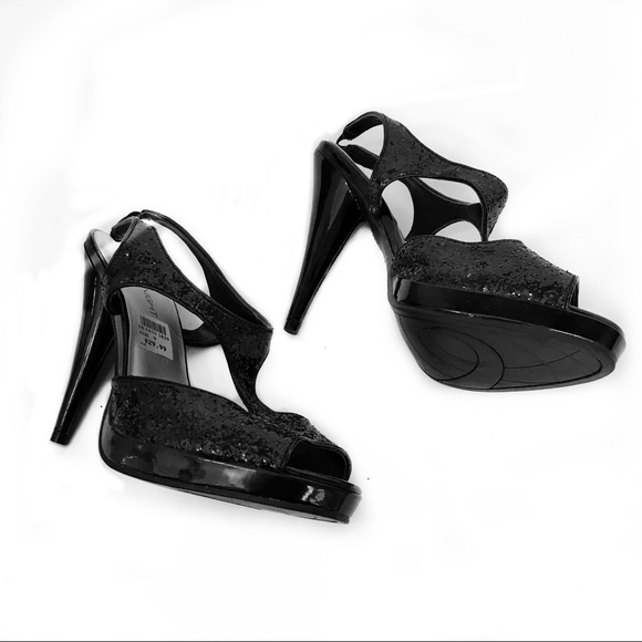 FIONI Clothing Shoes - Fioni Patent Glitter Stiletto Strappy Platform